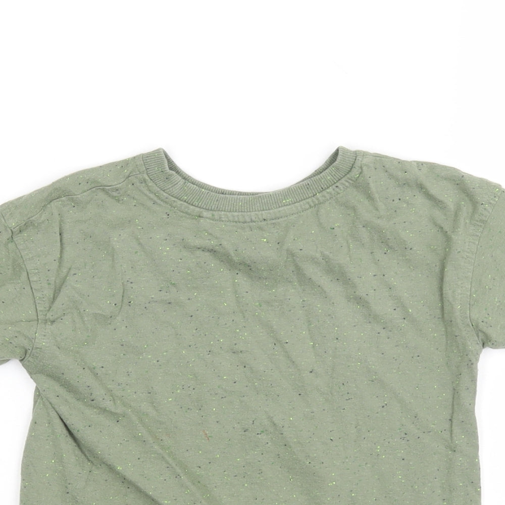 George Boys Green  Cotton Basic T-Shirt Size 4-5 Years Round Neck