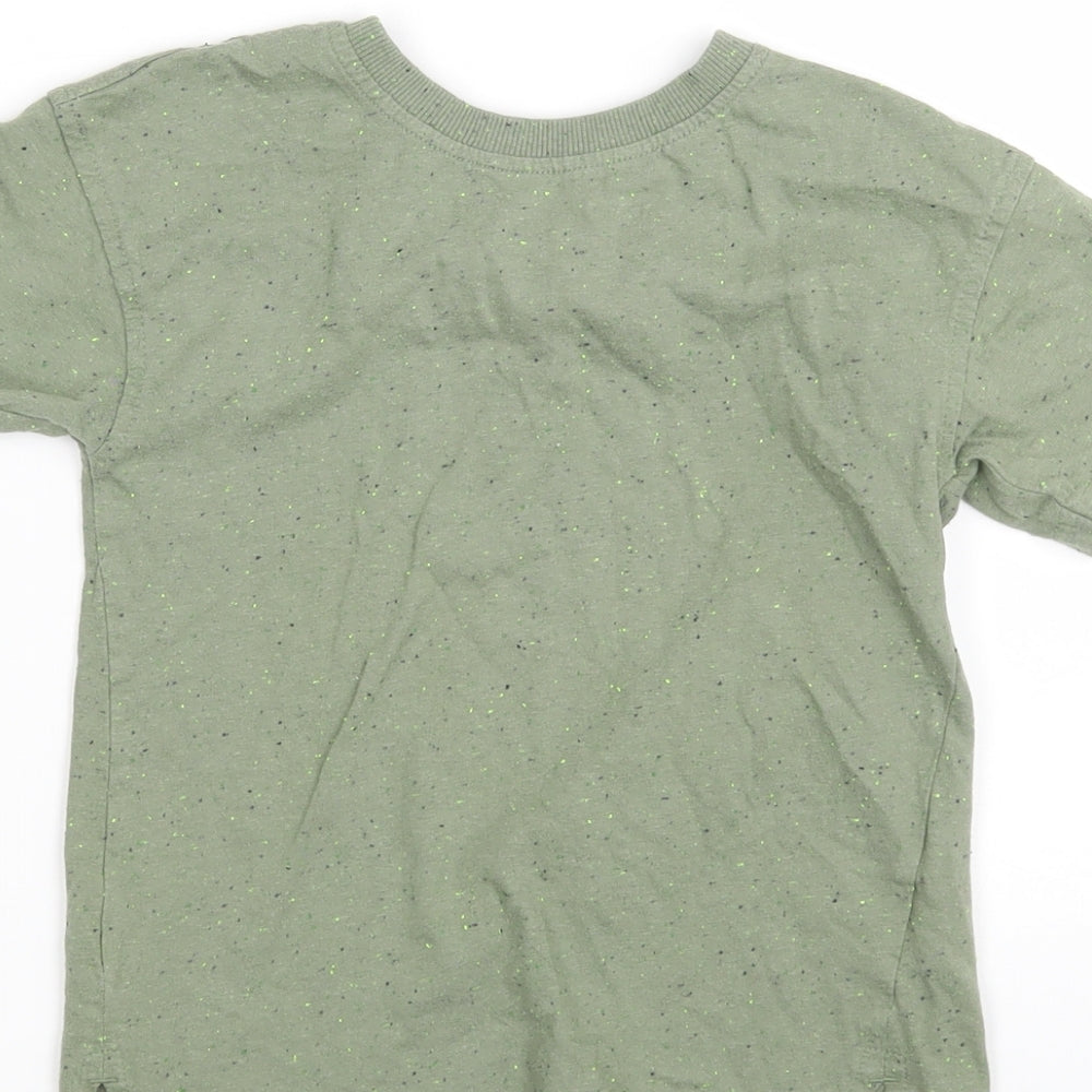 George Boys Green  Cotton Basic T-Shirt Size 4-5 Years Round Neck