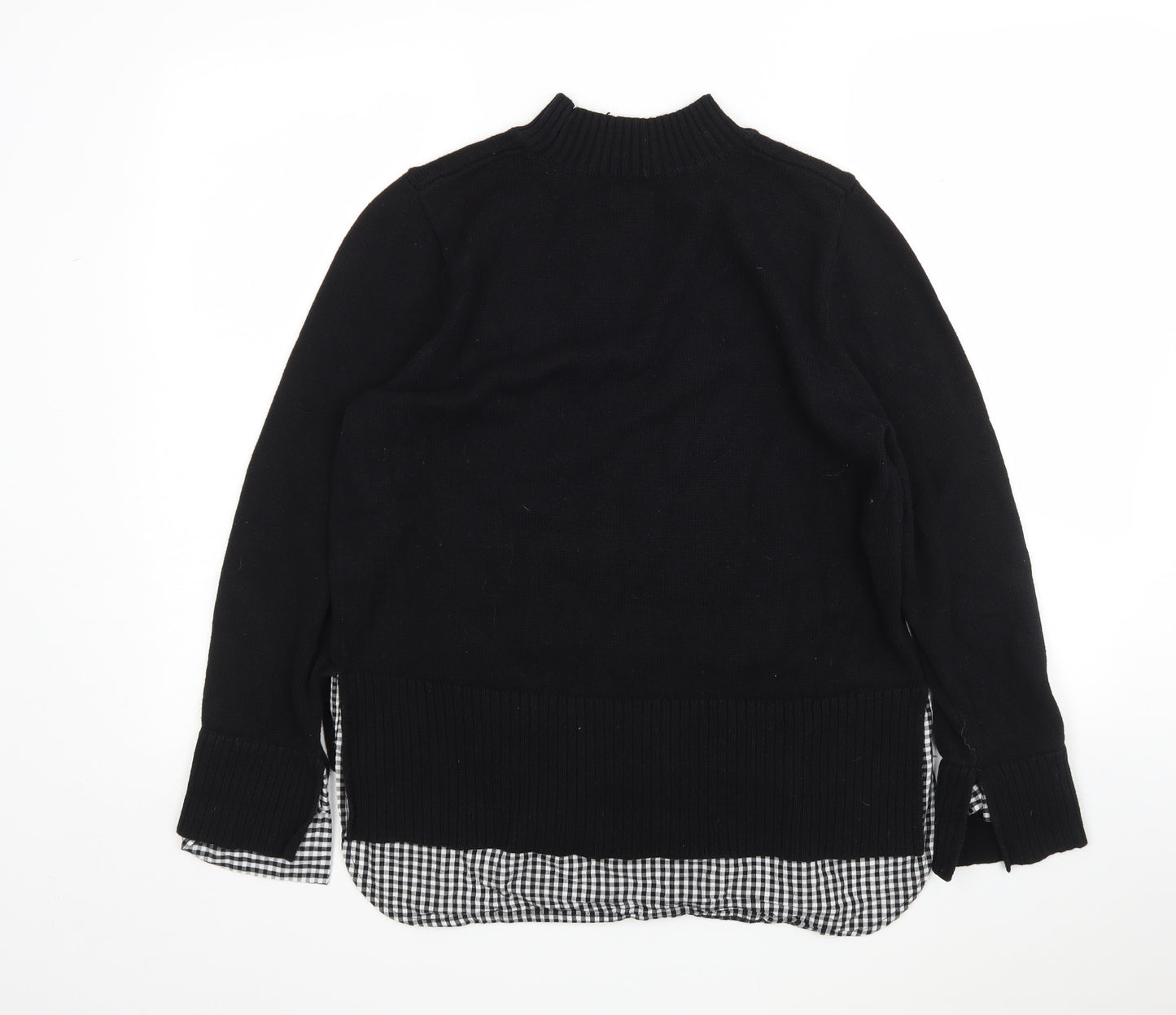 Papaya Womens Black Round Neck  Cotton Pullover Jumper Size 16