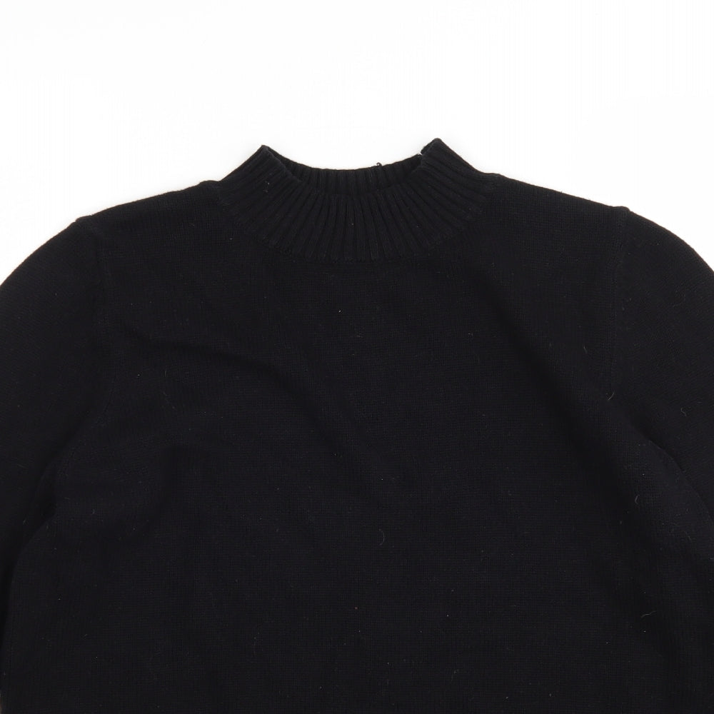 Papaya Womens Black Round Neck  Cotton Pullover Jumper Size 16
