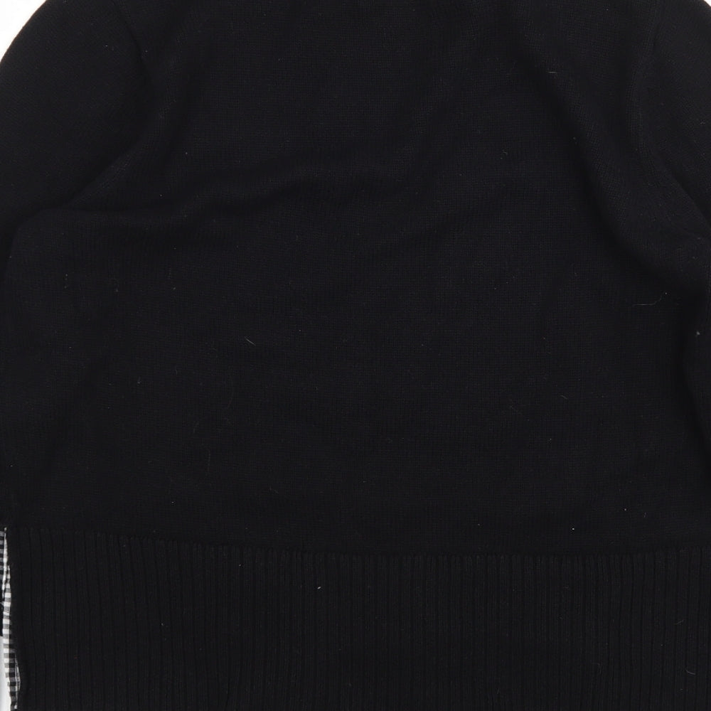 Papaya Womens Black Round Neck  Cotton Pullover Jumper Size 16