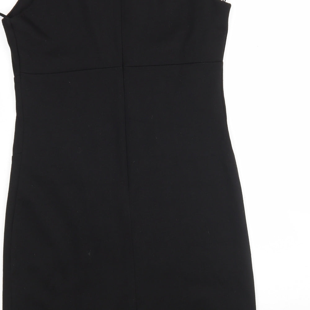 Wallis Womens Black  Polyester Pencil Dress  Size 14  Round Neck