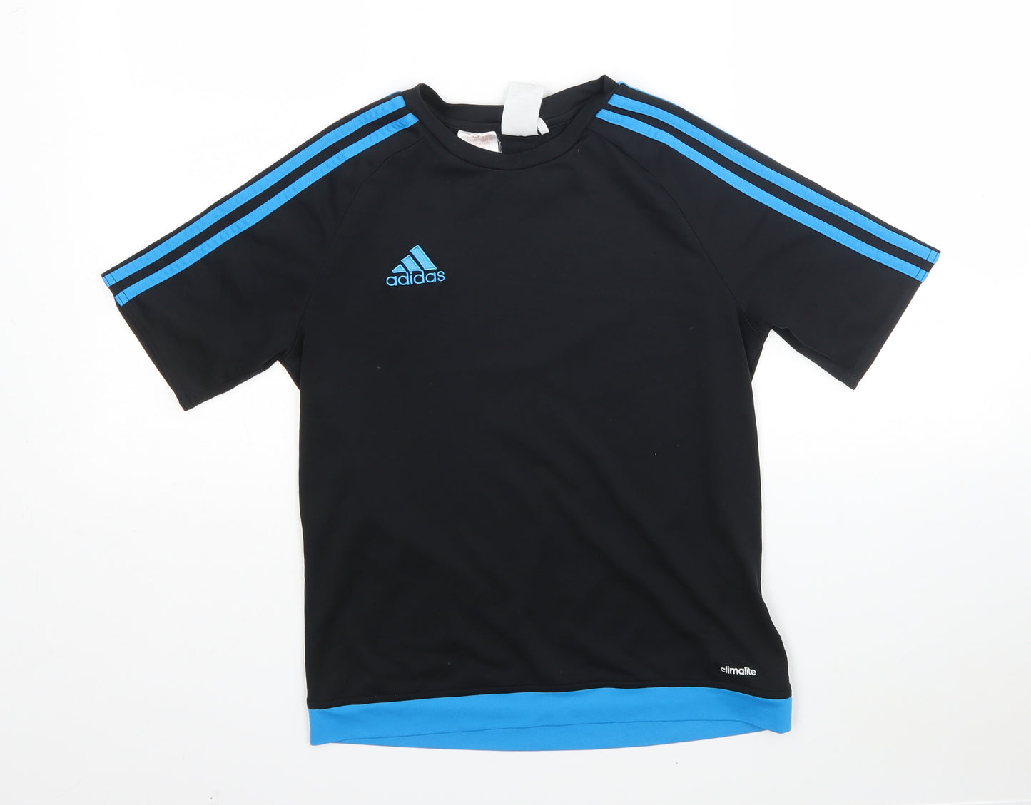adidas Boys Black  Polyester Basic T-Shirt Size 13-14 Years Round Neck