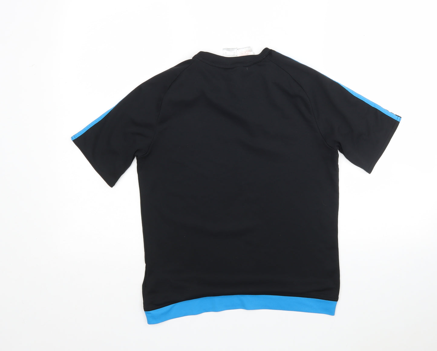 adidas Boys Black  Polyester Basic T-Shirt Size 13-14 Years Round Neck