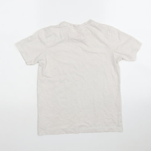Matalan Boys White  Cotton Basic T-Shirt Size 11 Years Round Neck