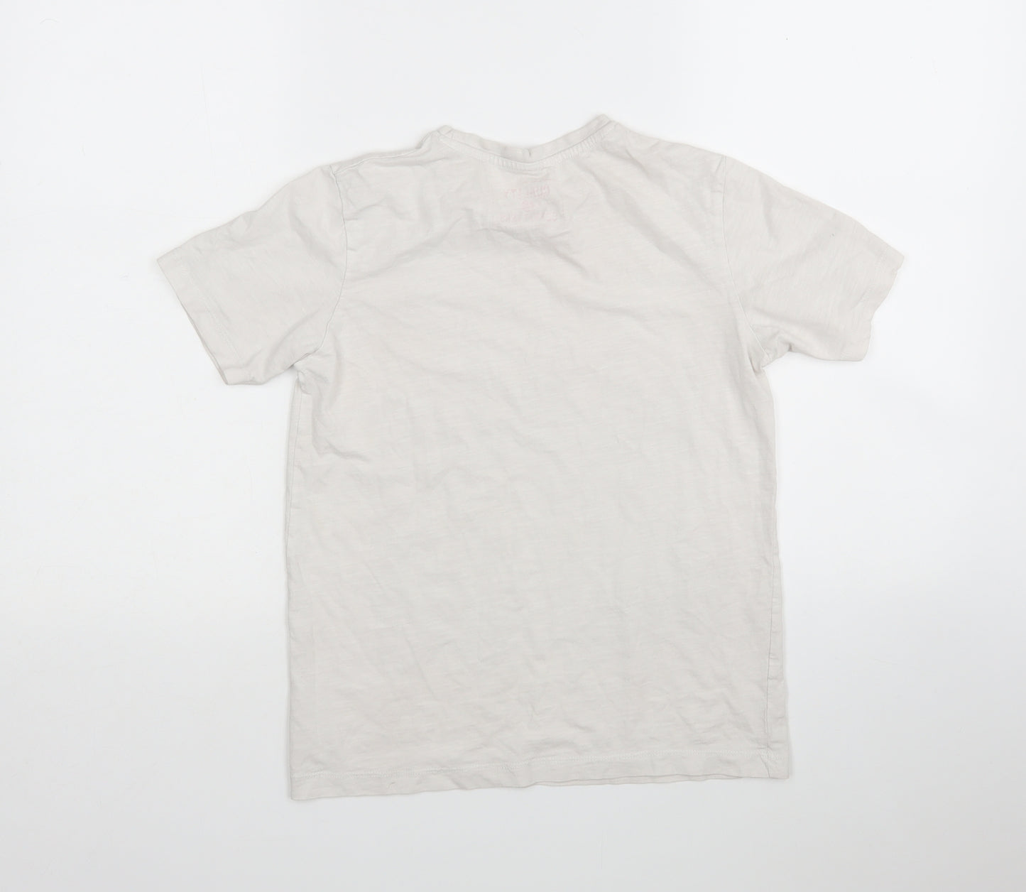 Matalan Boys White  Cotton Basic T-Shirt Size 11 Years Round Neck