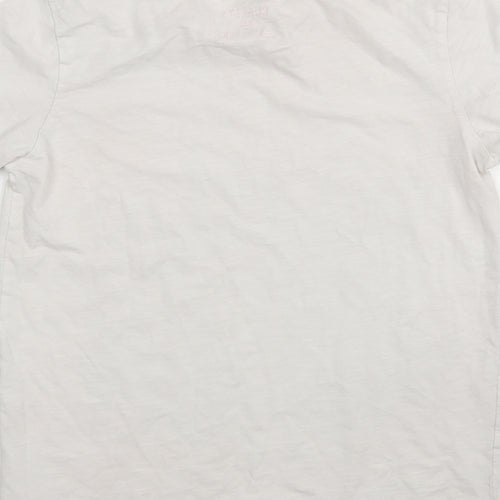 Matalan Boys White  Cotton Basic T-Shirt Size 11 Years Round Neck