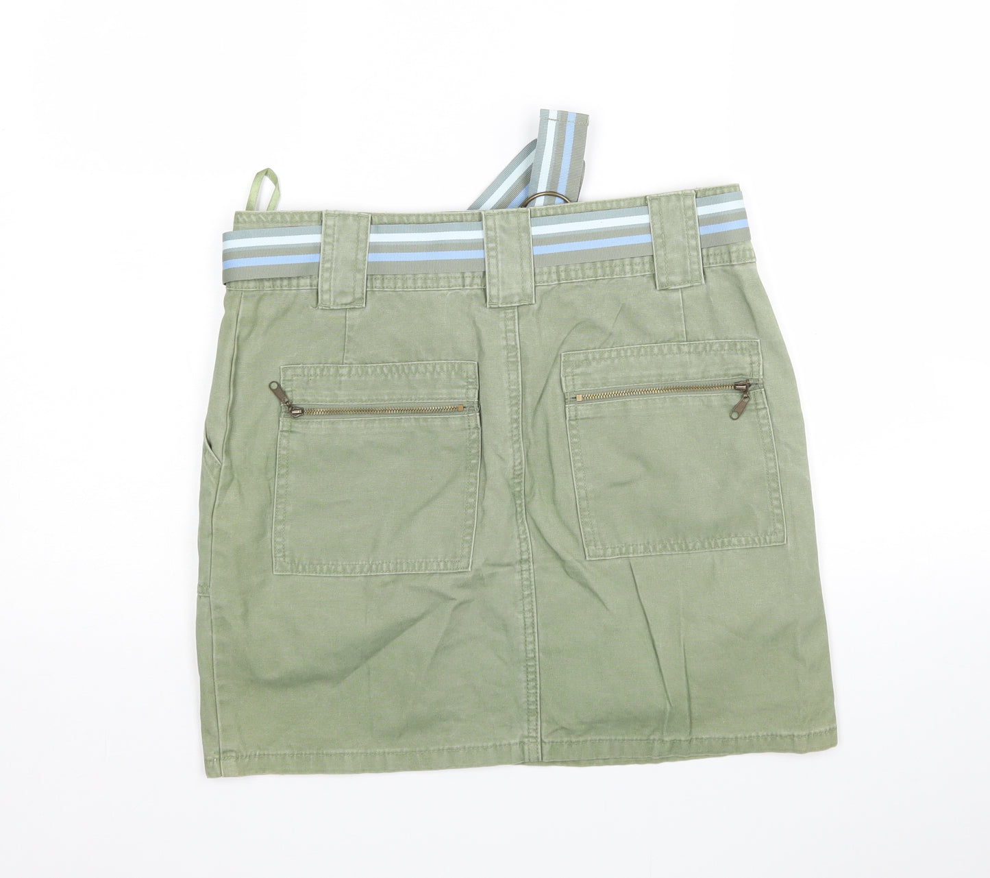 Papaya Womens Green  Cotton Mini Skirt Size 10