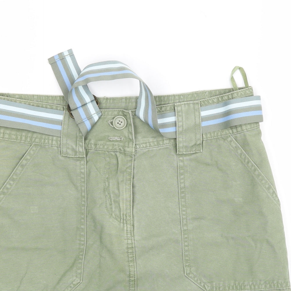 Papaya Womens Green  Cotton Mini Skirt Size 10