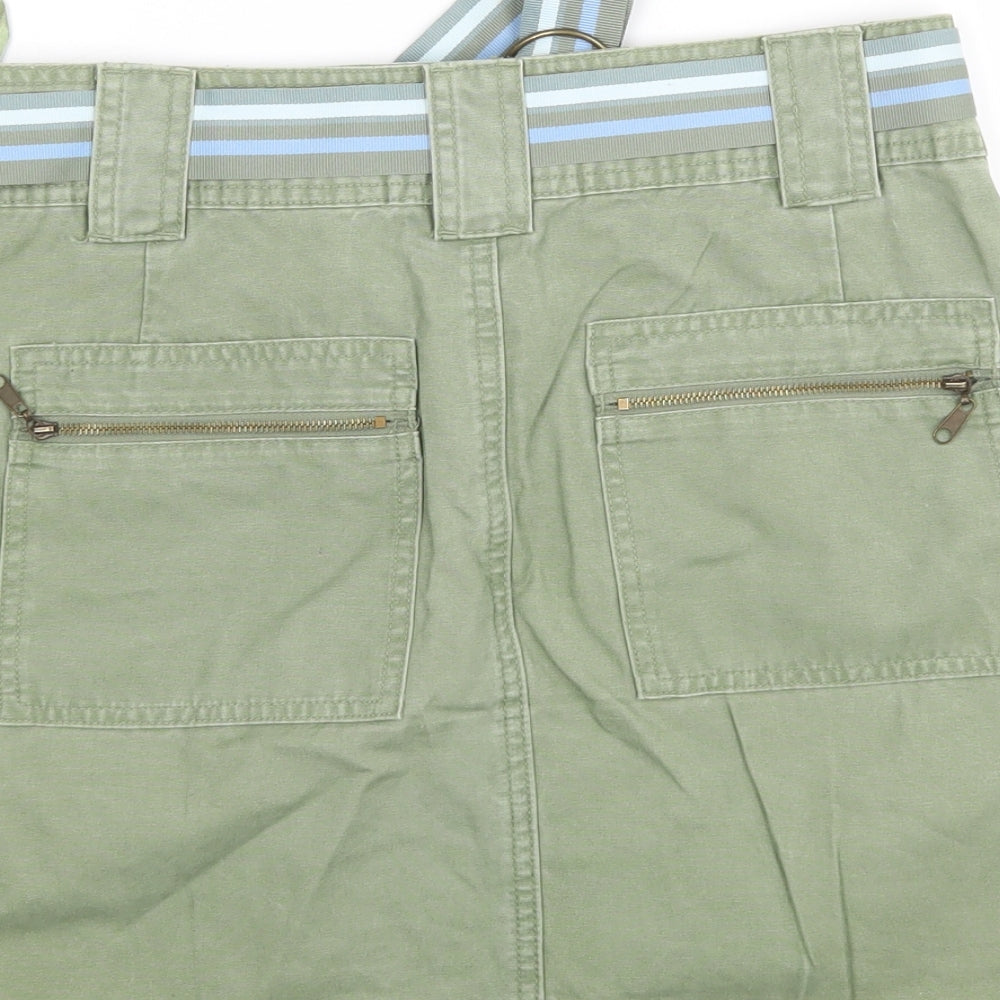 Papaya Womens Green  Cotton Mini Skirt Size 10