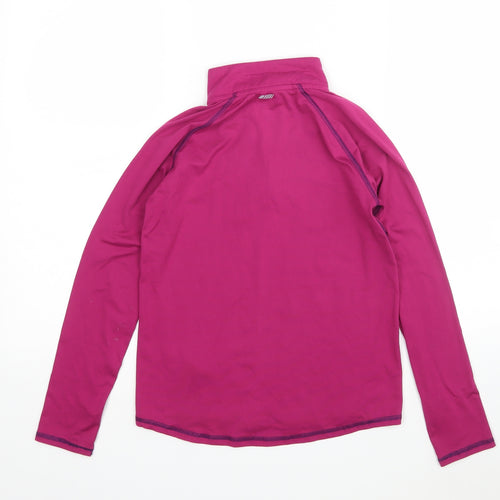 Amazon  Womens Pink  Polyester Basic T-Shirt Size 8 Mock Neck