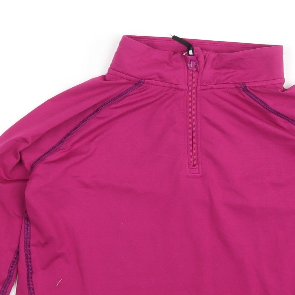 Amazon  Womens Pink  Polyester Basic T-Shirt Size 8 Mock Neck