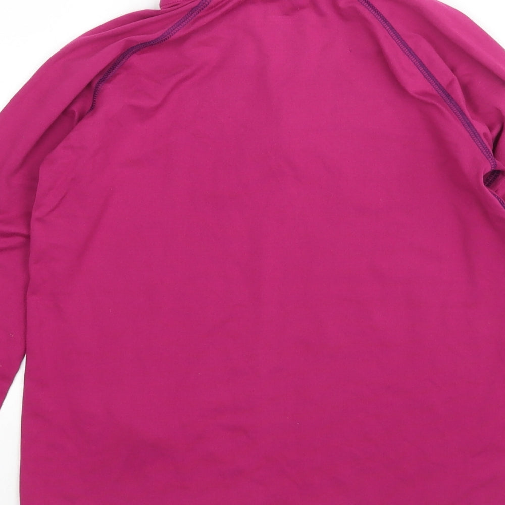 Amazon  Womens Pink  Polyester Basic T-Shirt Size 8 Mock Neck