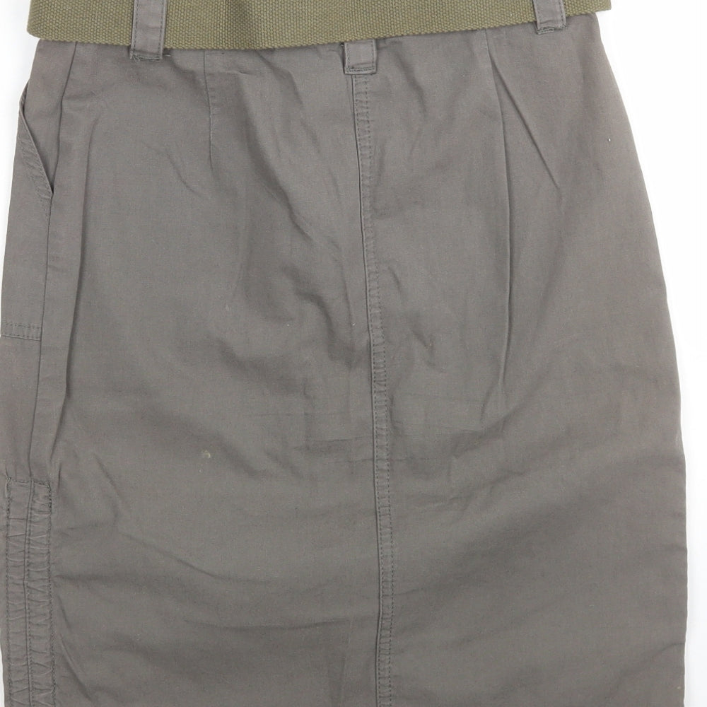 New Look Womens Green  Cotton Straight & Pencil Skirt Size 8