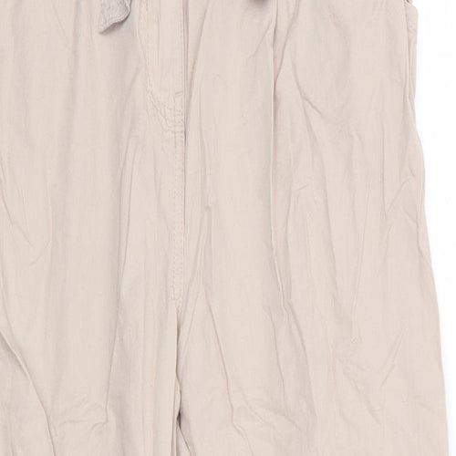 George Womens Beige  Cotton Jogger Trousers Size 12 L24 in Regular  - Stone colour Back Elastication