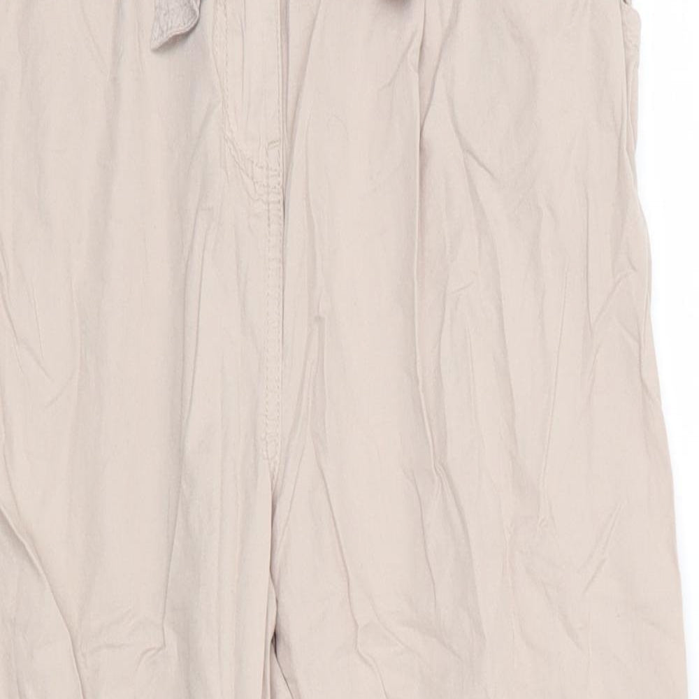George Womens Beige  Cotton Jogger Trousers Size 12 L24 in Regular  - Stone colour Back Elastication