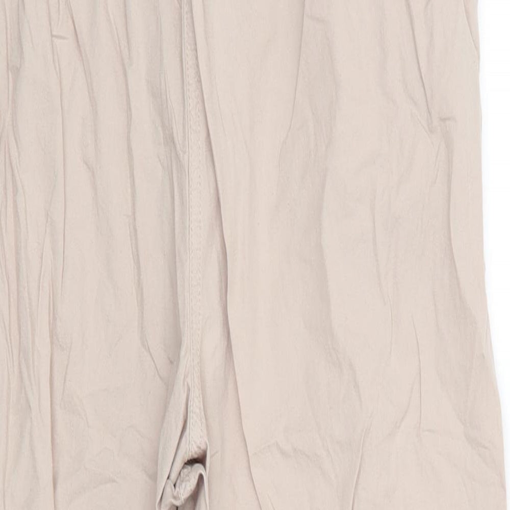 George Womens Beige  Cotton Jogger Trousers Size 12 L24 in Regular  - Stone colour Back Elastication