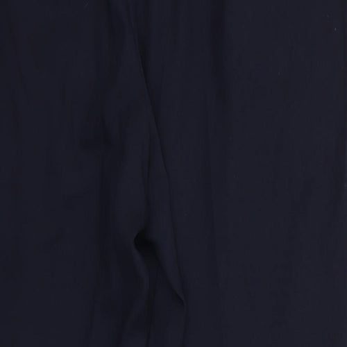 Next Tailoring Womens Blue  Polyester Cropped Trousers Size 16 L25 in Regular  - Back Elastication