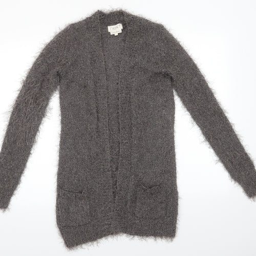 NEXT Womens Grey V-Neck  Polyester Cardigan Jumper Size XS   - Subtle shimmer effect