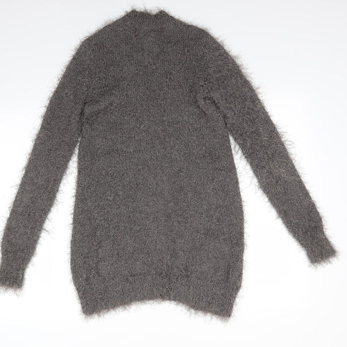 NEXT Womens Grey V-Neck  Polyester Cardigan Jumper Size XS   - Subtle shimmer effect