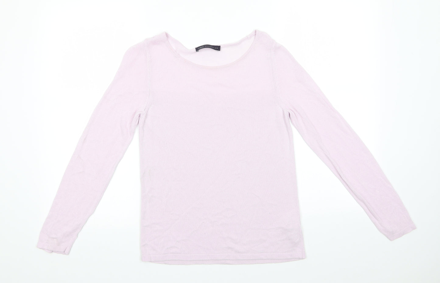Marks and Spencer Womens Pink Round Neck  Viscose Pullover Jumper Size 8   - Pale pink