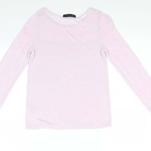 Marks and Spencer Womens Pink Round Neck  Viscose Pullover Jumper Size 8   - Pale pink