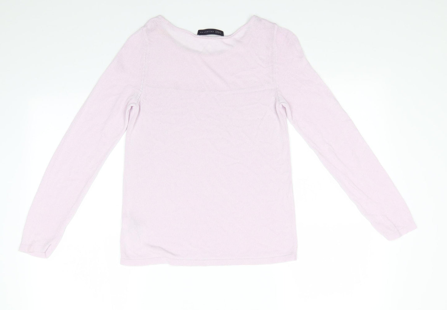 Marks and Spencer Womens Pink Round Neck  Viscose Pullover Jumper Size 8   - Pale pink