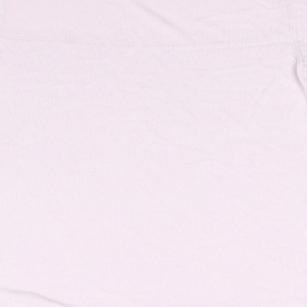 Marks and Spencer Womens Pink Round Neck  Viscose Pullover Jumper Size 8   - Pale pink