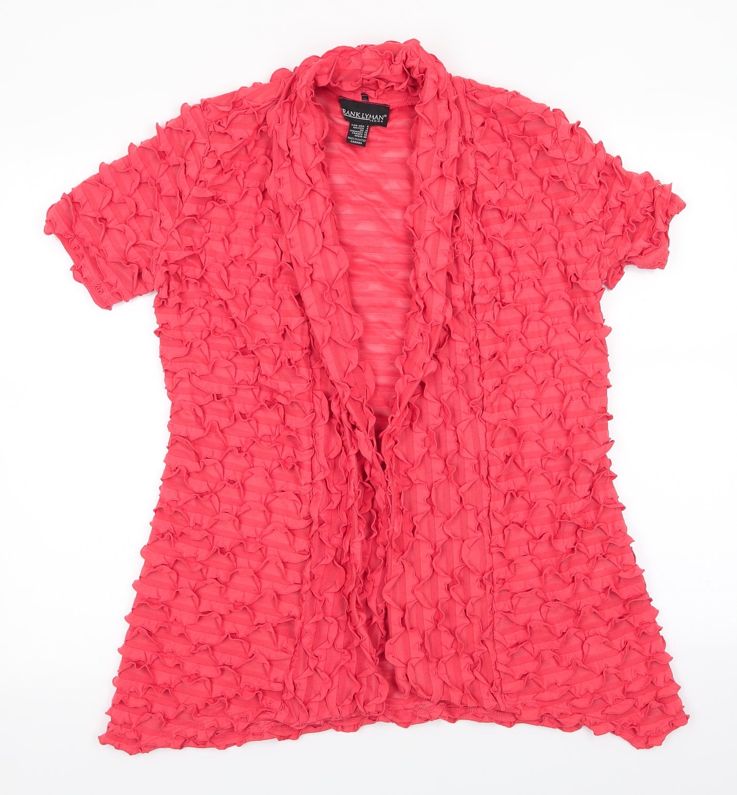 Rank Lyman Womens Orange   Jacket  Size 10   - Ruffled Stripes