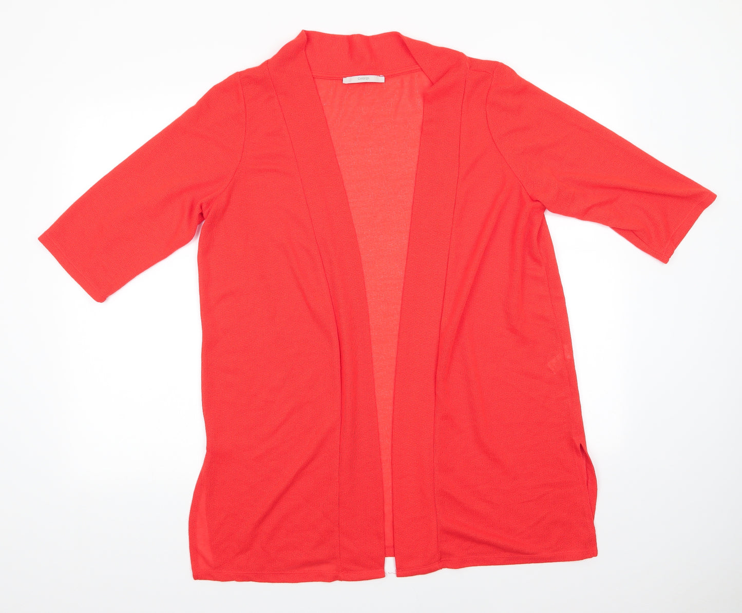 George Womens Orange V-Neck  Polyester Cardigan Jumper Size 18
