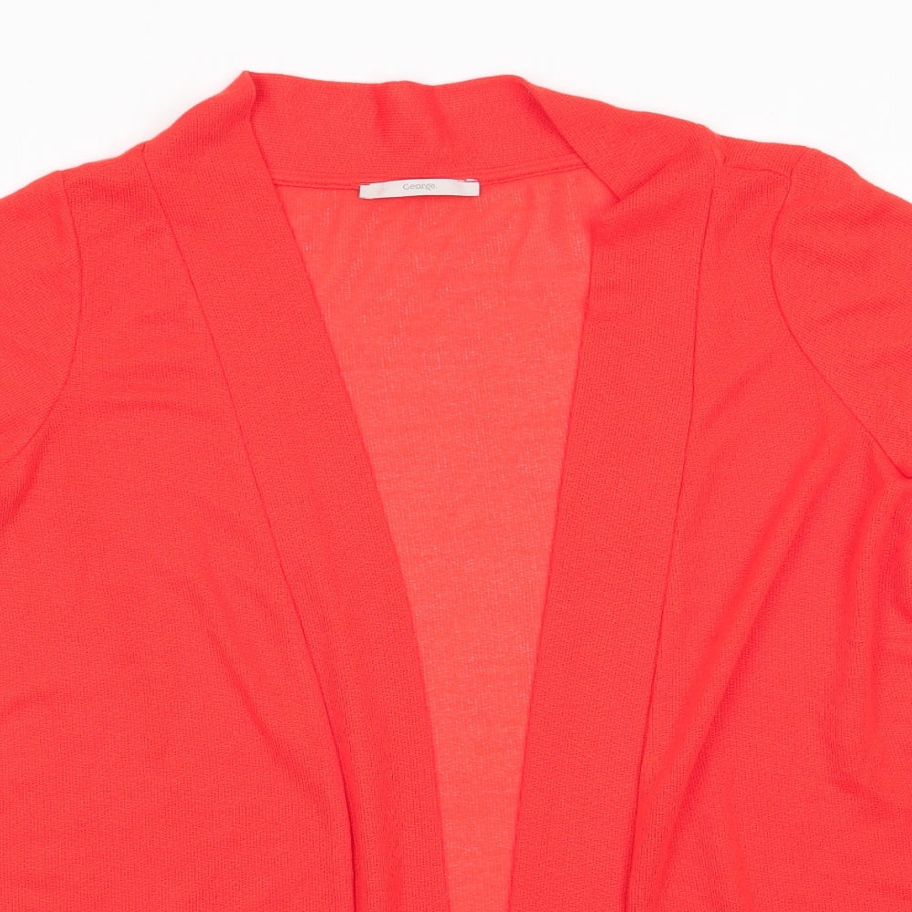 George Womens Orange V-Neck  Polyester Cardigan Jumper Size 18