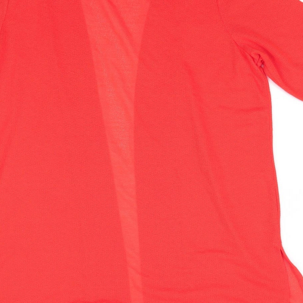George Womens Orange V-Neck  Polyester Cardigan Jumper Size 18