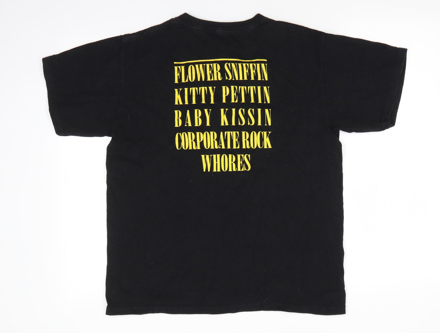 Anvil Mens Black  Cotton  T-Shirt Size M Round Neck  - Nirvana