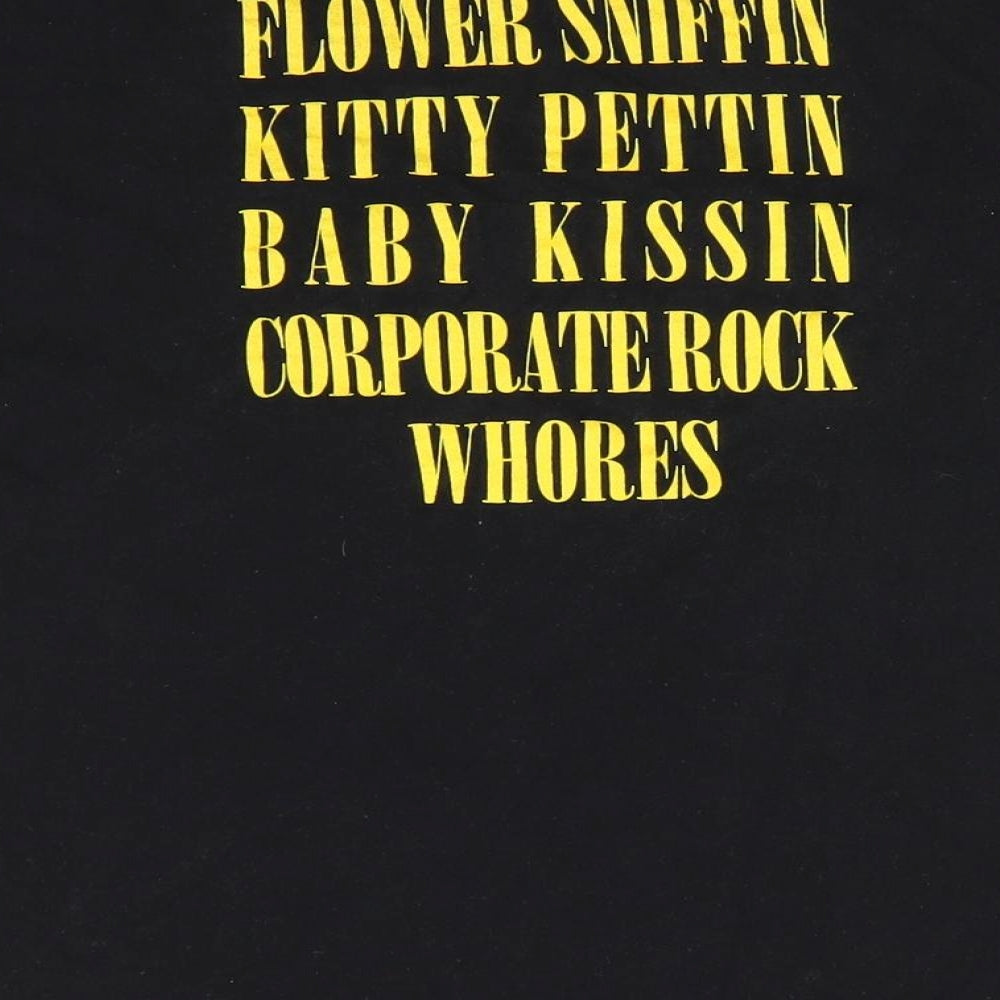 Anvil Mens Black  Cotton  T-Shirt Size M Round Neck  - Nirvana