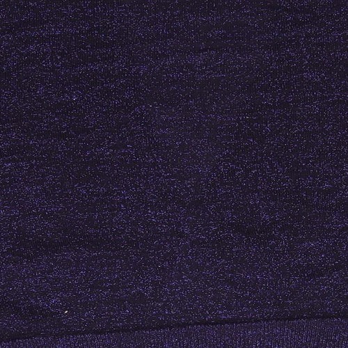 Glamorosa Womens Purple V-Neck  Viscose Cardigan Jumper Size 18   - Ruched Sleeves Glitter effect all over