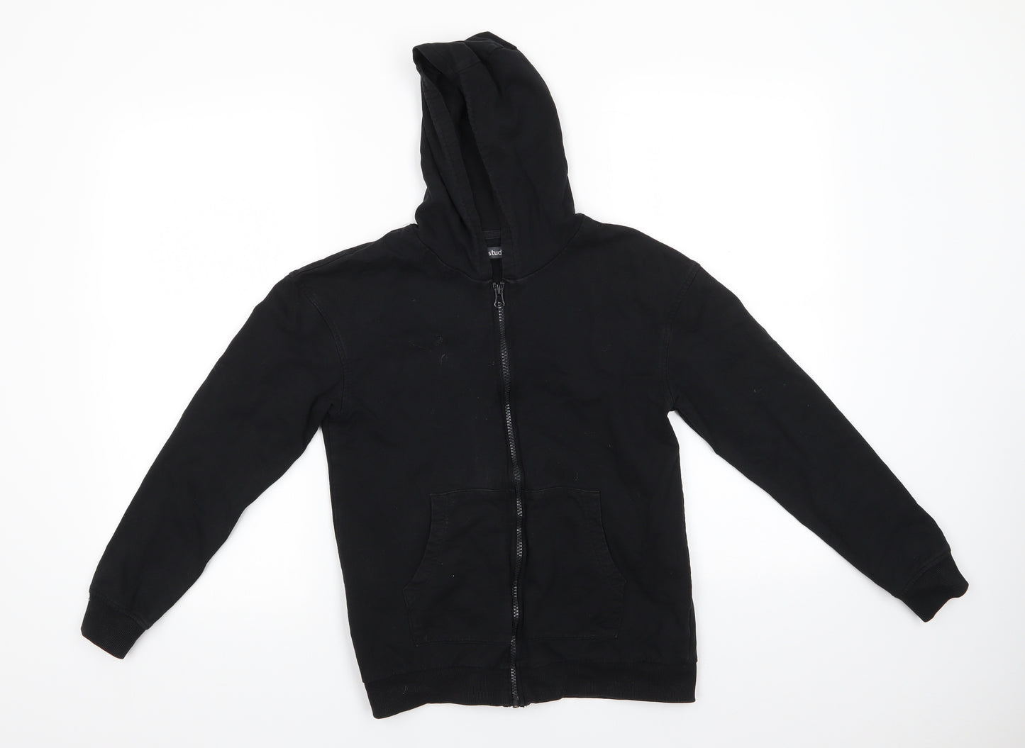 Studio Boys Black  Cotton Full Zip Hoodie Size 12-13 Years