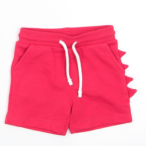 Matalan Boys Red  Cotton Sweatpants Trousers Size 9-12 Months   - Dinasour Fin like seam