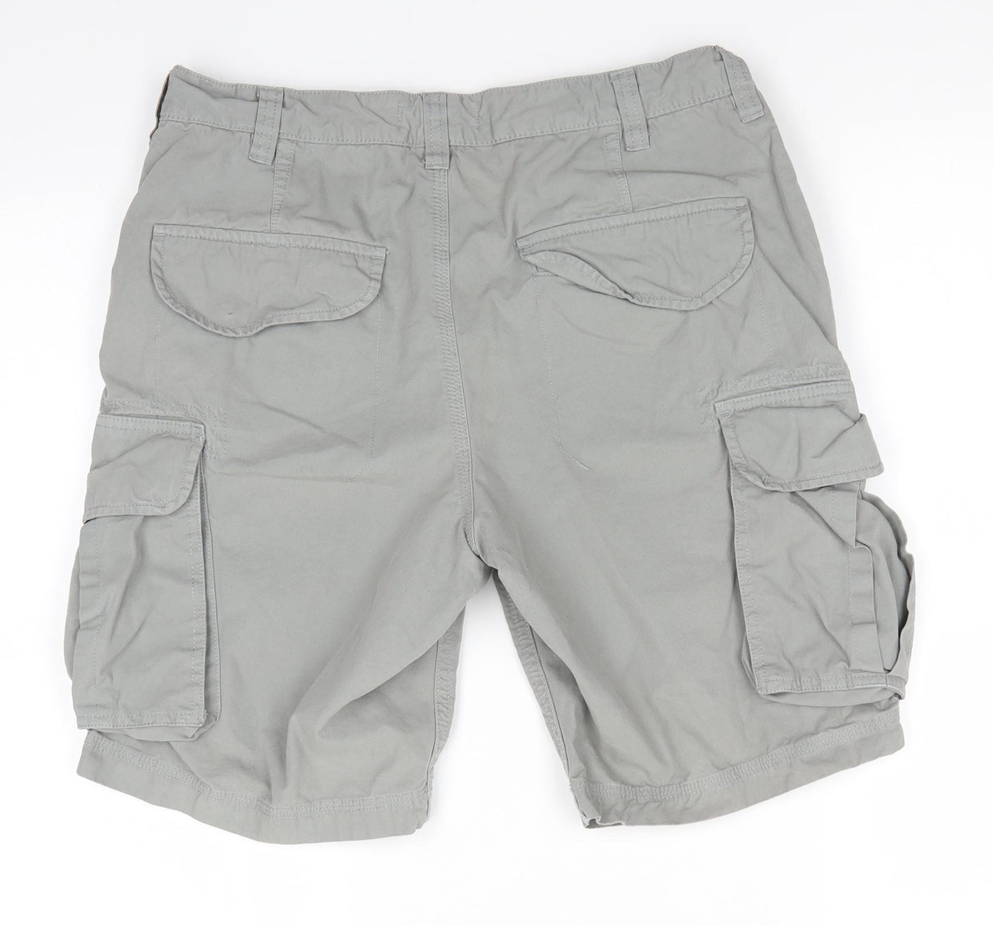 NEXT Mens Grey  Cotton Cargo Shorts Size 32 in L10 in Regular  - Pale grey