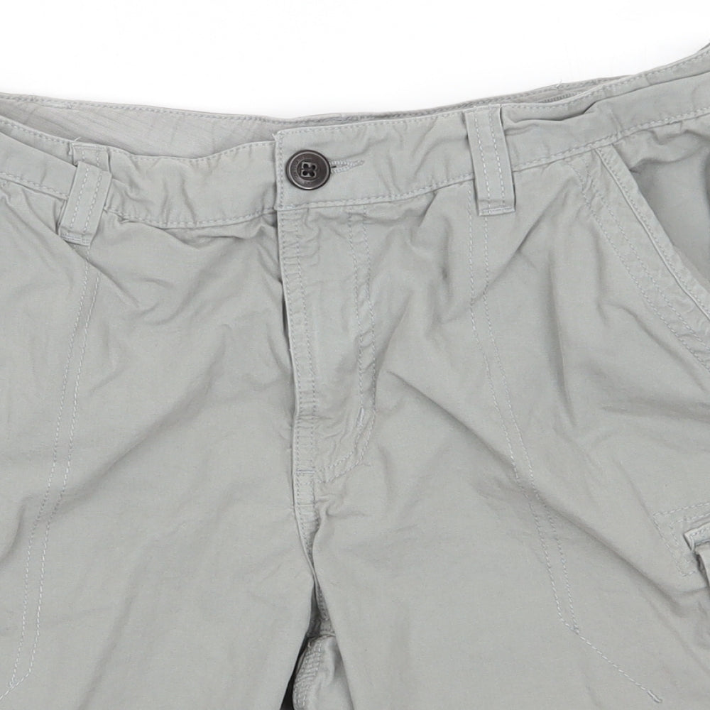 NEXT Mens Grey  Cotton Cargo Shorts Size 32 in L10 in Regular  - Pale grey
