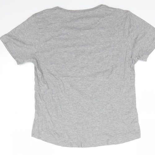 Pure Cotton Womens Grey  Cotton Basic T-Shirt Size 18 Crew Neck