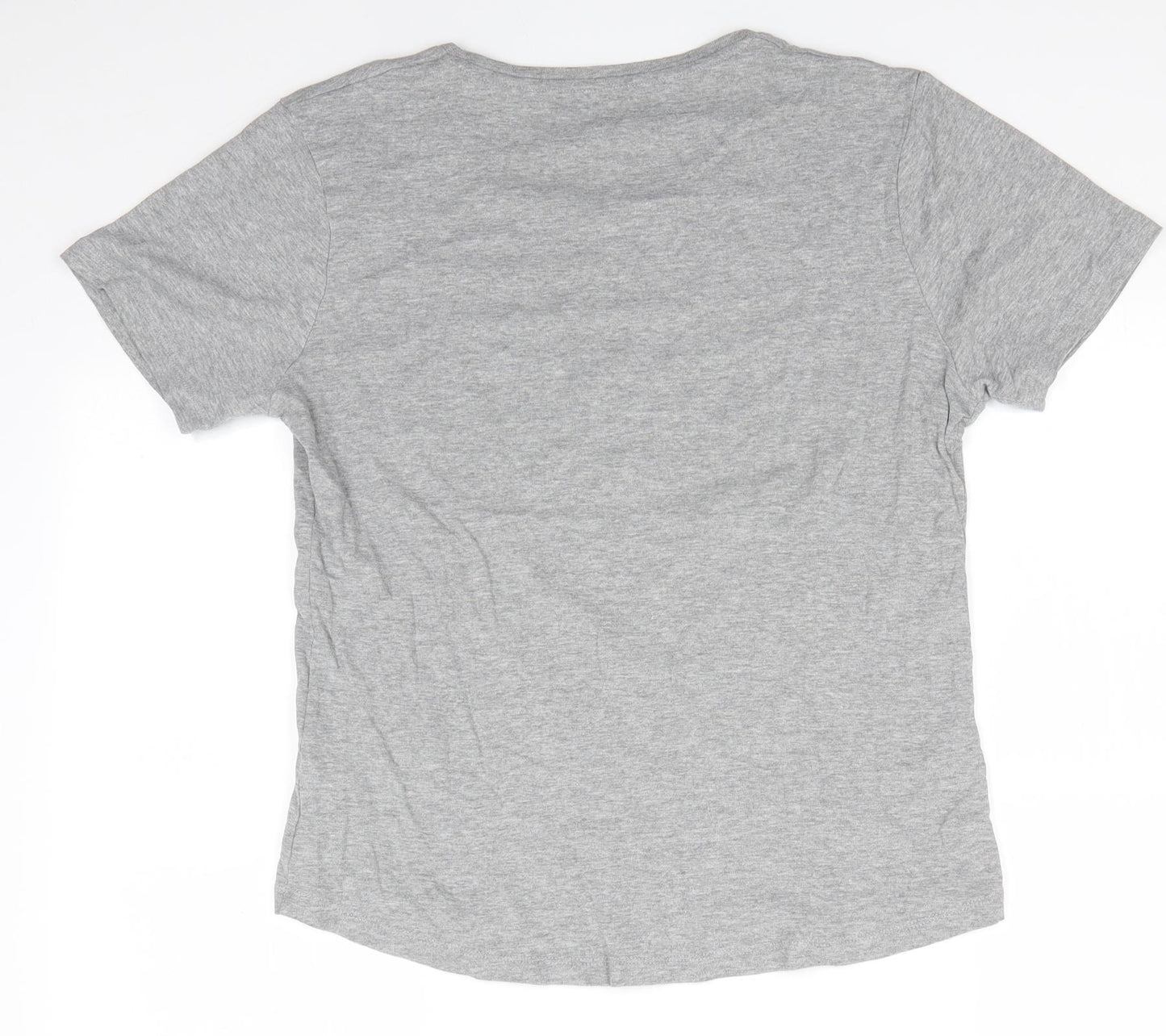 Pure Cotton Womens Grey  Cotton Basic T-Shirt Size 18 Crew Neck