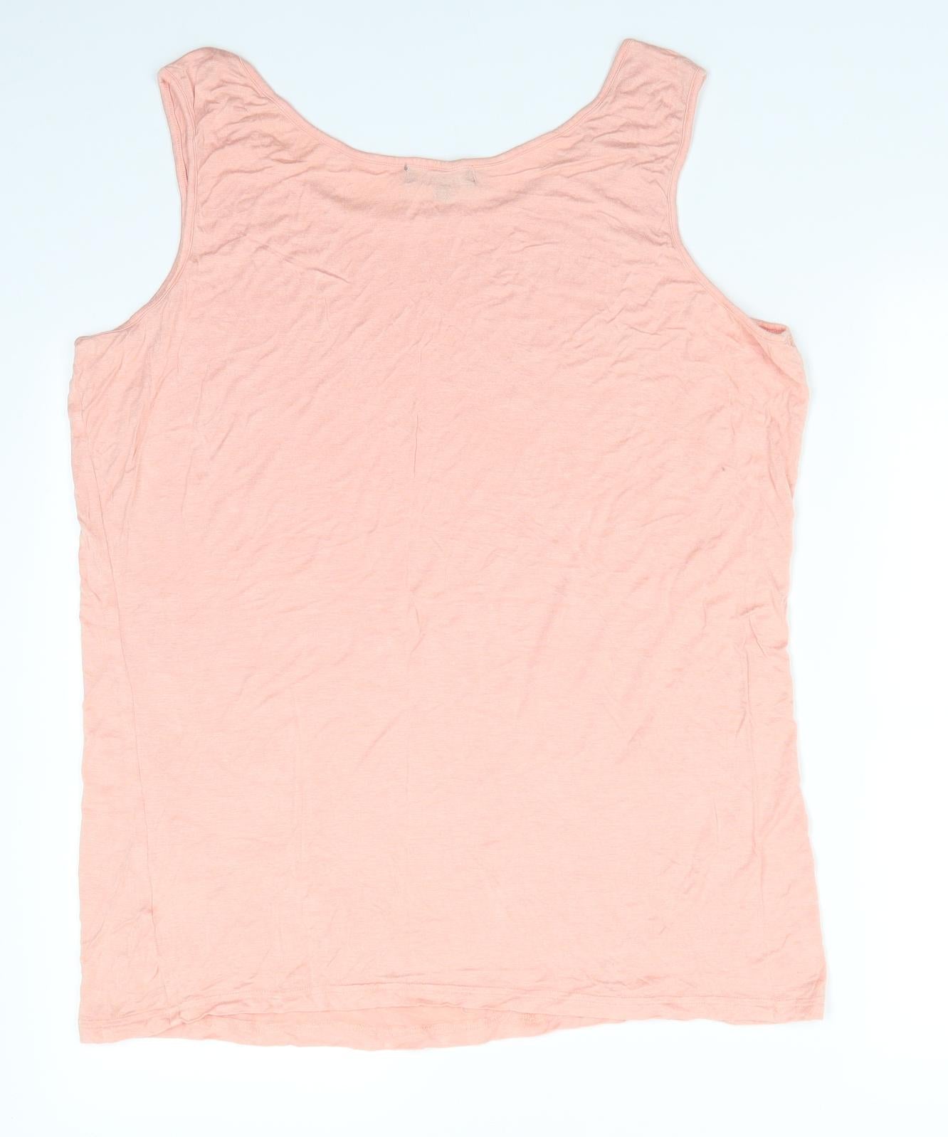 Studio Womens Orange  Viscose Basic Tank Size 20 Round Neck - Peach in Colour