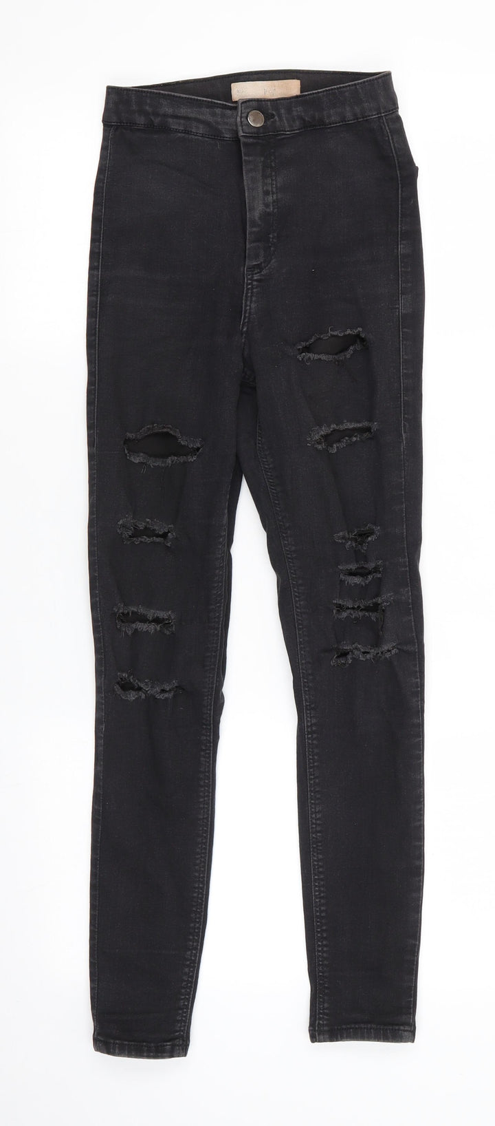 Topshop Mens Black  Cotton Skinny Jeans Size 26 in L26 in Regular