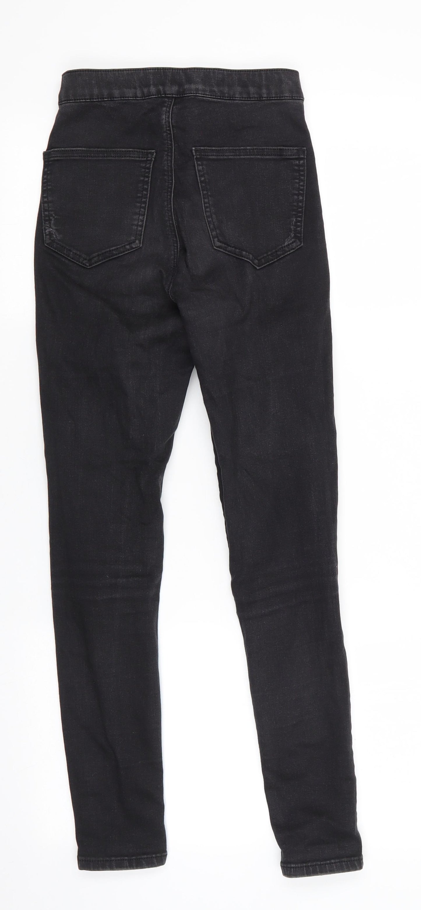Topshop Mens Black  Cotton Skinny Jeans Size 26 in L26 in Regular