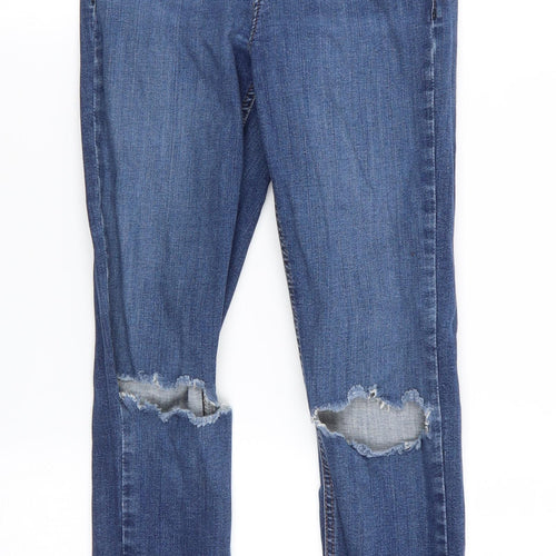 Topshop Mens Blue  Cotton Skinny Jeans Size 26 in L24 in Regular  - cropped