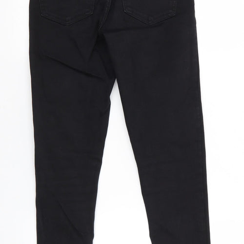 Topshop Mens Black  Cotton Skinny Jeans Size 26 in L25 in Regular  - cropped