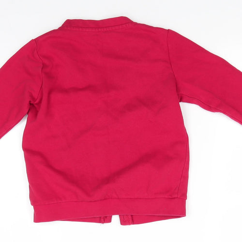 George Girls Red V-Neck  Cotton Cardigan Jumper Size 4-5 Years   - School Cardigan