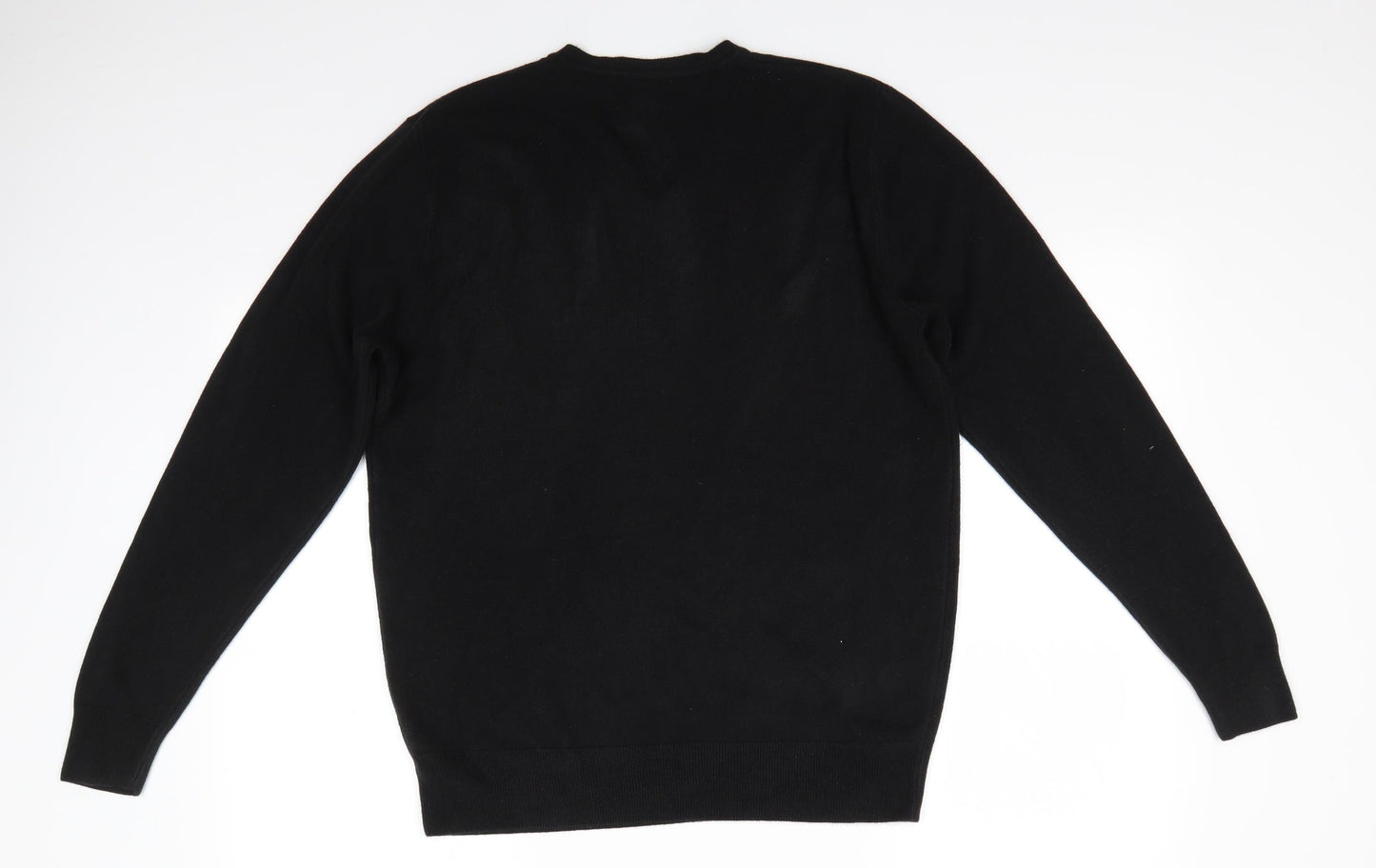 George Mens Black V-Neck  Acrylic Pullover Jumper Size M   - Soft Feel
