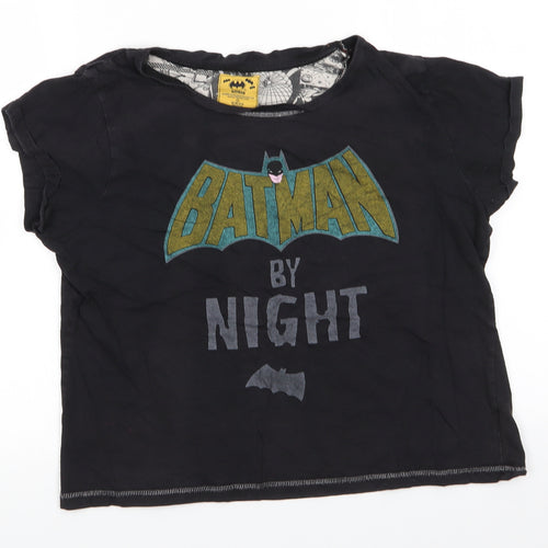 Love to Lounge Womens Black Animal Print Cotton  Pyjama Top Size M   - Batman by Night