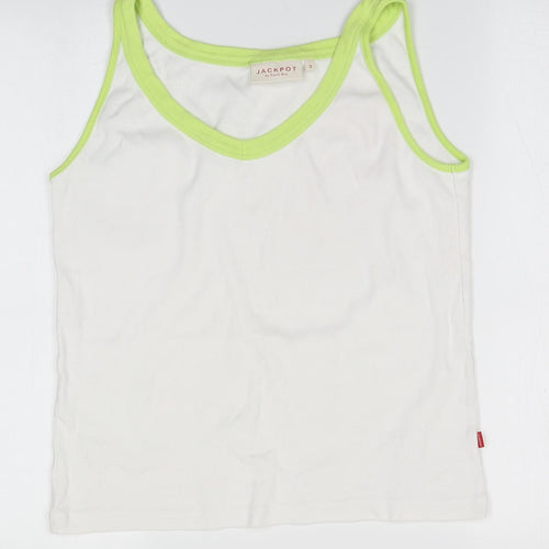 Jackpot Mens White   Basic Tank  Round Neck